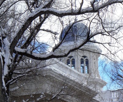 Photo of the Nevada Capitol Dome in winter