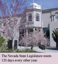 Photo of the Nevada State Legislature which meets 120 days every other year